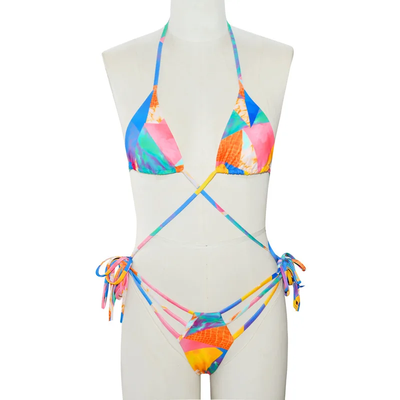 

New Bikini Strap Printing Women 's Split Sexy Swimsuit Beachwear Bathing Suits