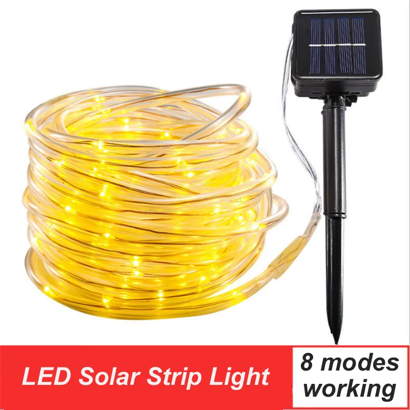 

LED Solar Lamp String Light Street Garland Light Christmas Fairy Lights Decoration Warm White Starry Light for Home Outdoor 2set