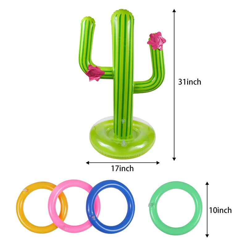 

1Set Inflatable Cactus Ring Toss Game Inflatable Toss Game Pool Toys Party Supplies Indoor Outdoor Game Supplies For Kids Adults