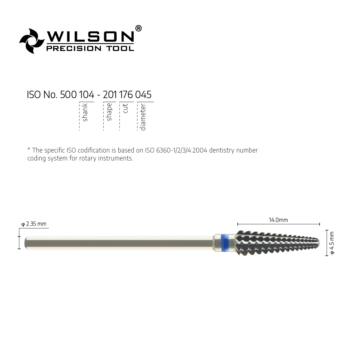 WilsonDental Burs 50001202 -ISO 201 176 045 Стоматологическая клубника из карбида вольфрама для