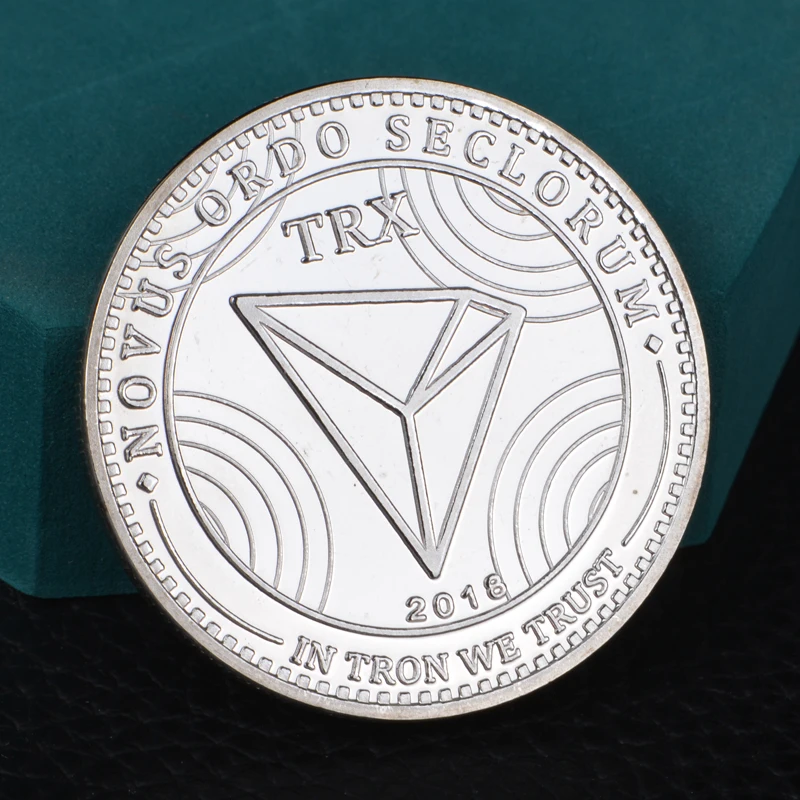 Виртуальная металлическая фотография криптовалюты TRX | Дом и сад