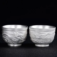 gilt silver cup 999 pure silver liner tea cup ceramic kungfu tea set master cup single tea cup silver tea cup gift