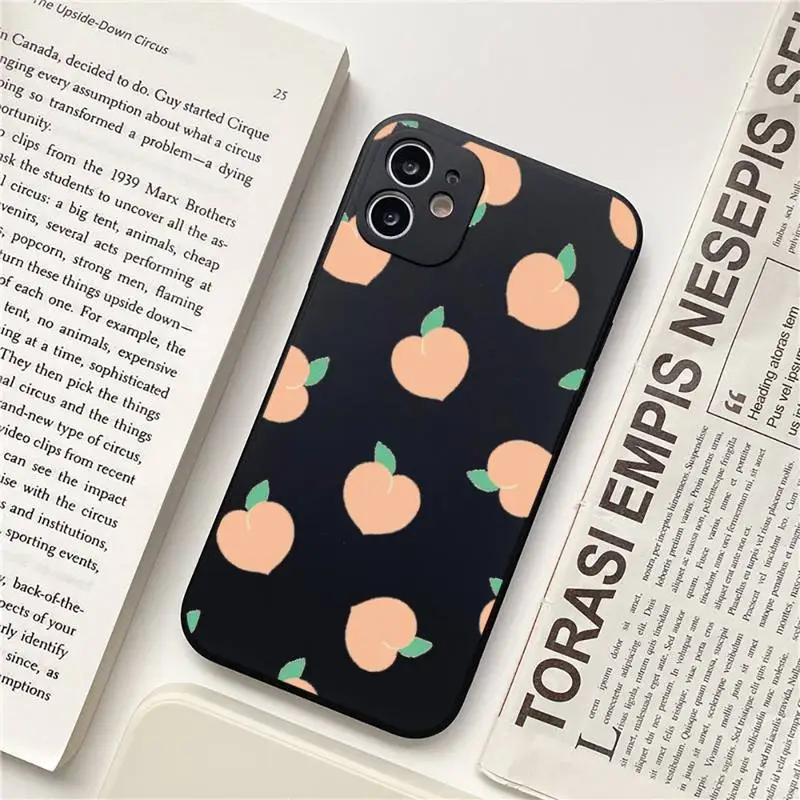 

pink peach Phone Case for iPhone 11 12 pro XS MAX 8 7 6 6S Plus X 5S SE 2020 XR Soft silicone