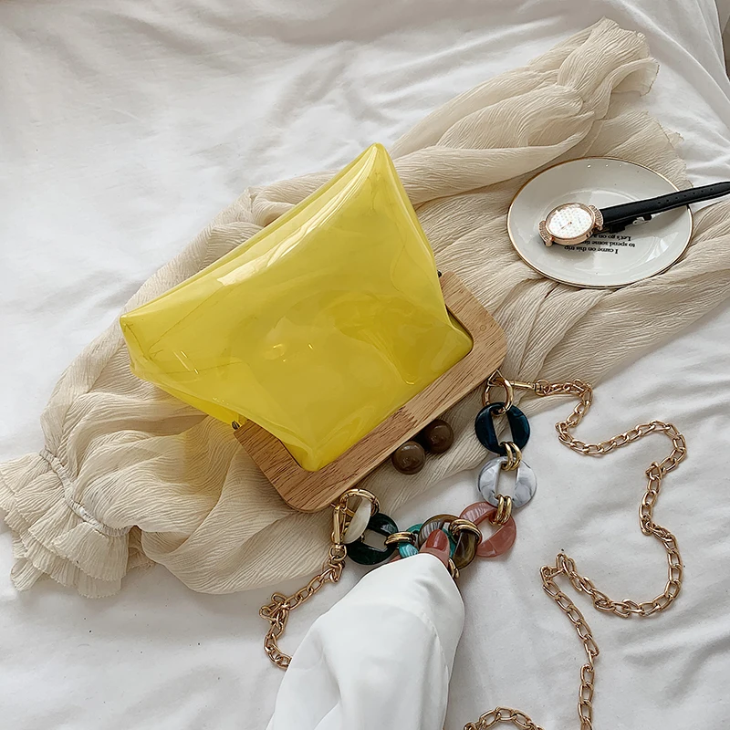 Женская сумка через плечо из ПВХ прозрачная femme totebag Корейская на бретельках