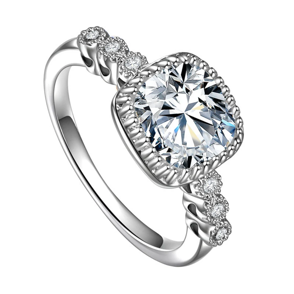 Модные роскошные серебряные кольца с фианитом AAA белого цвета для женщин женские