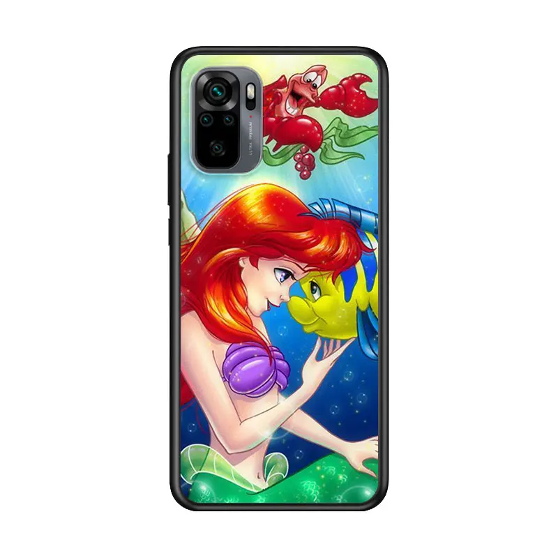 

Mermaid Disney Princess for Xiaomi Redmi Note 10 10S 9 9T 9S 9Pro Max 8T 8Pro 8 7 6 5 Pro 5A 4X 4 Soft Black Phone Case