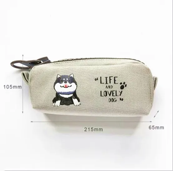 6 Fashion PU leather Pencil Case Korean Canvas Cute Kawaii Pen Bag Big capacity pencil Pouch School Stationery Gift - Цвет: 6