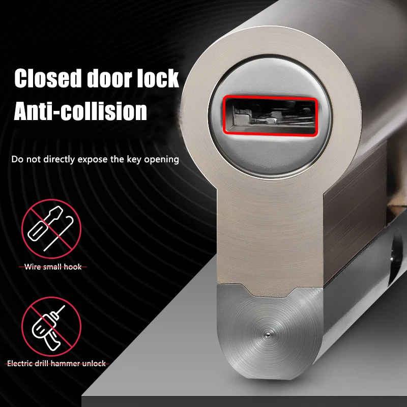 

90mm Stainless Steel Handle Lock Cylinder 8 Key Bedroom Bathroom Indoor Lock Wooden Door Stainless Steel Door Lock and Key