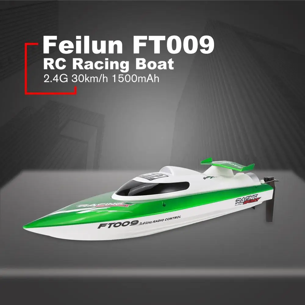 green Feilun FT009 2,4G 4CH водяное охлаждение RC гоночный катер скорость 30 км/ч Электрический радиоуправляемый катер детский игрушечный пульт дистанционного управления лодки для детей - Цвет: green