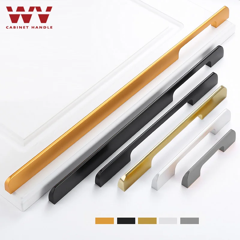 ВМ Американский Стиль черная ручка шкафа серый золотой Алюминий сплав Кухня шкаф