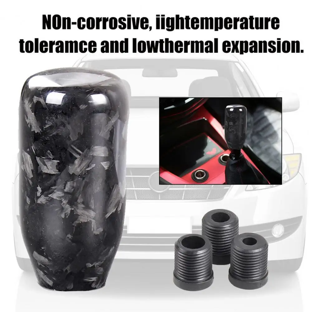 

Compact Practical Black Car Shift Knob with Adapters High Durability Stick Shifter Replacement for Automotive