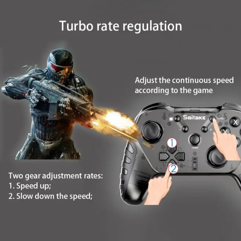 

Gamepads Wireless Joystick Gamepad Si X-axis Dou Ble Vibration Joypad With Wake-Up Game Controller For Switch Controller