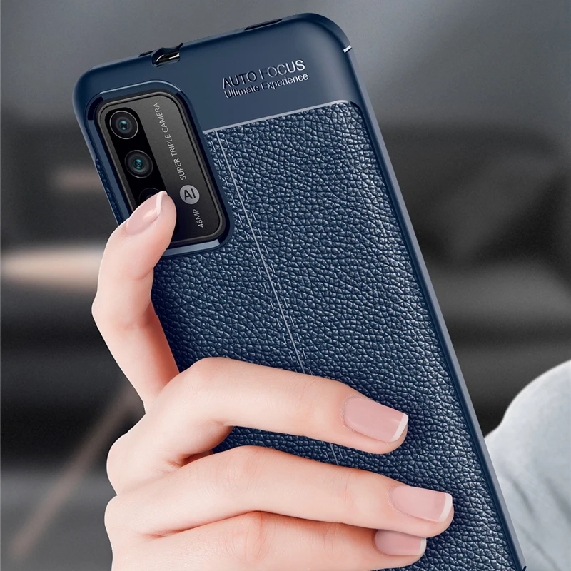 for xiaomi poco m3 case cover luxury leather soft silicone shockproof bumper back cover poco m3 x3 nfc f2 pro phone case poco m3 free global shipping