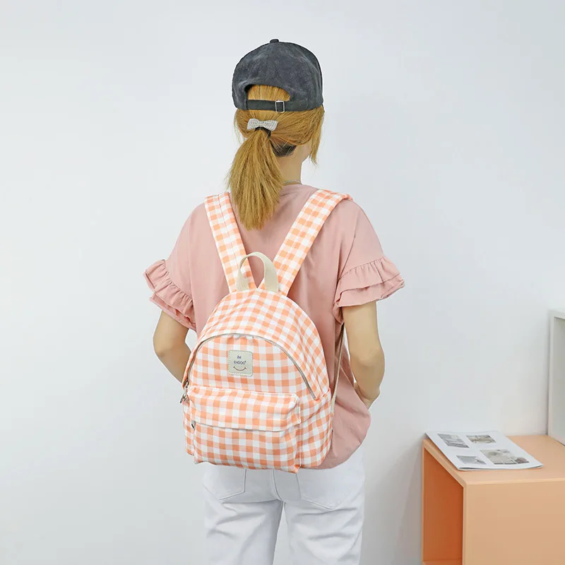 Популярный Стиль 2019 женский рюкзак в клетку Женский Повседневный холщовый