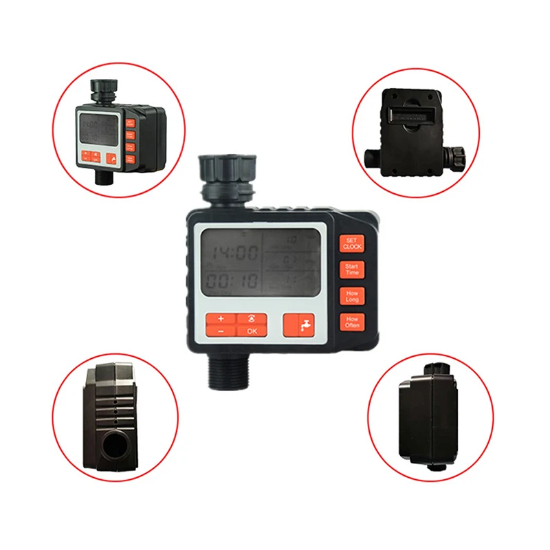 Таймер для полива сада автоматический с ЖК дисплеем электронный шаровой кран