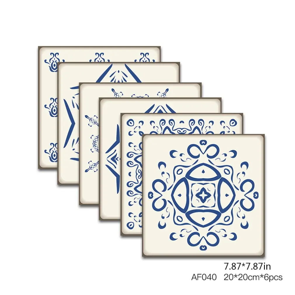 

Blue And White Stone Tile Sticker Washable Waterproof Easy To Stick Good Decorative Effect Tile Sticker