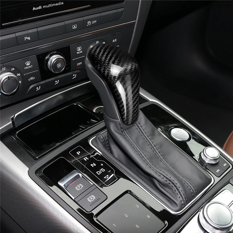 

Car styling Carbon Fiber Sticker Car interior Gear head Handle Sticker for Audi A6l 2016-2018 A7 2015-2018