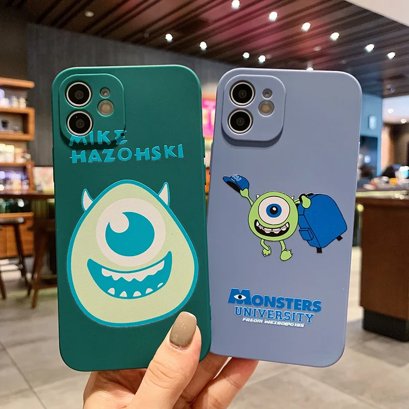 

Cartoon Big Eye Monster Protective case on For IPhone 11 12 13 Pro Max Mini X XR 7 8 Plus SE Cover IPhone Fall Protection case