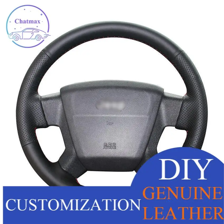

For Jeep Compass 2006-10 hand-sewn steering wheel cover black artificial leather Anti-slip fit all season