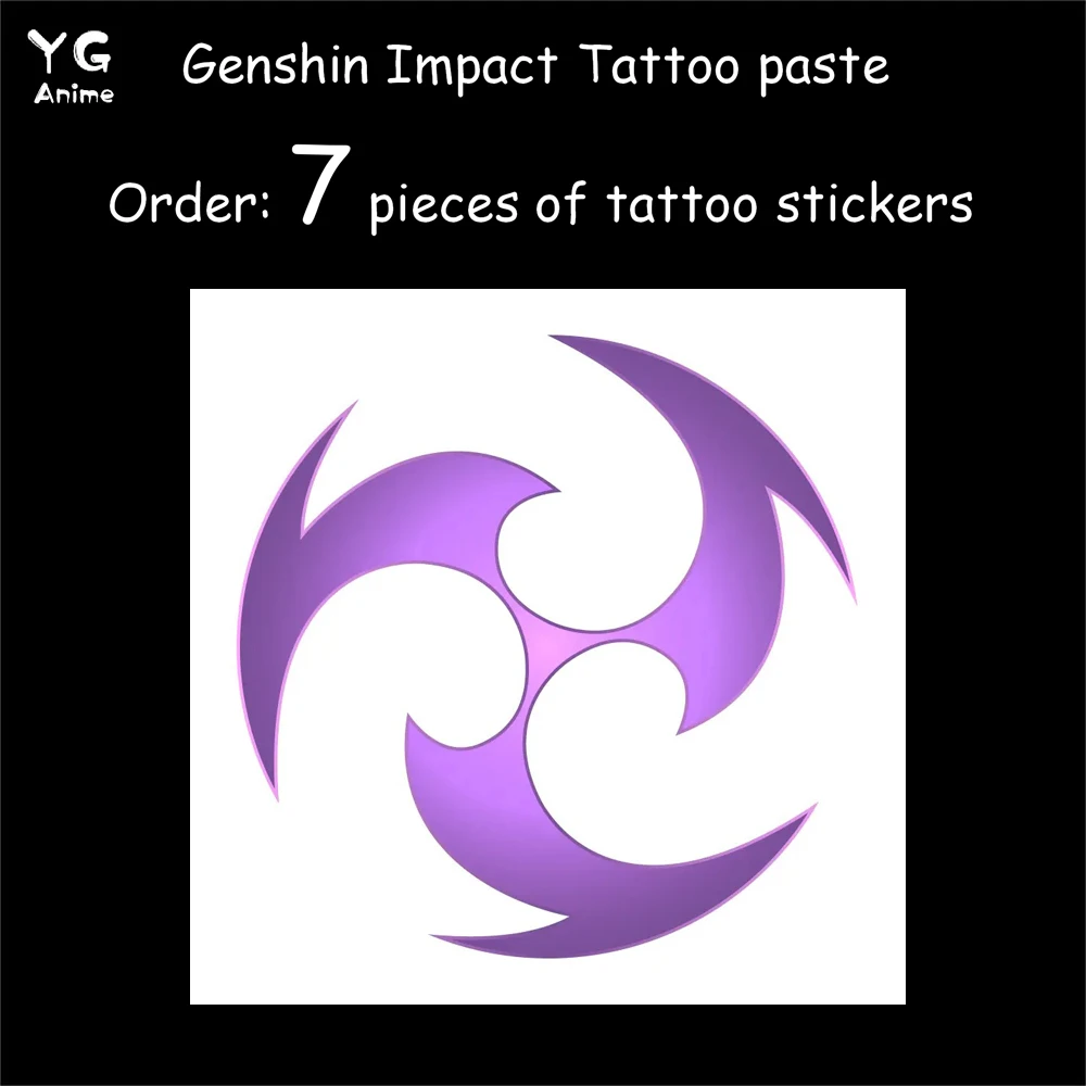 Аниме Genshin ударная тату паста 7 элементов Оружие глаз оригинальный Косплей