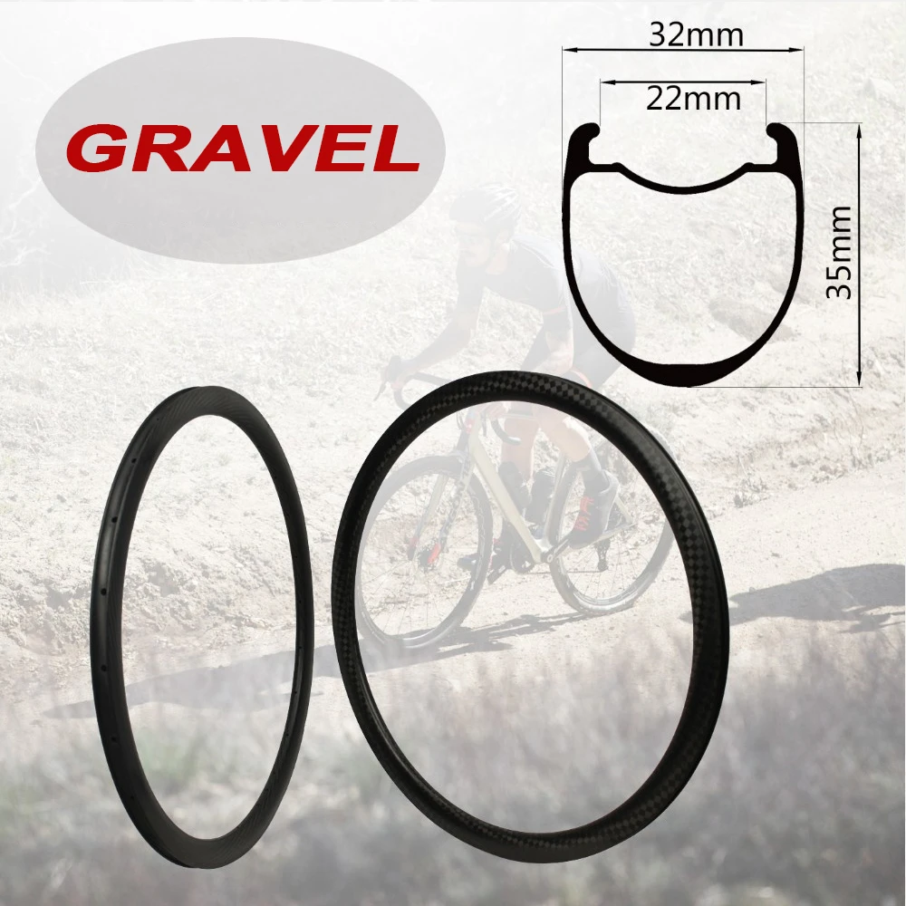 Элитные гравия дисковый тормоз велосипед углеродное колесо 32*35 мм 700c бескамерный