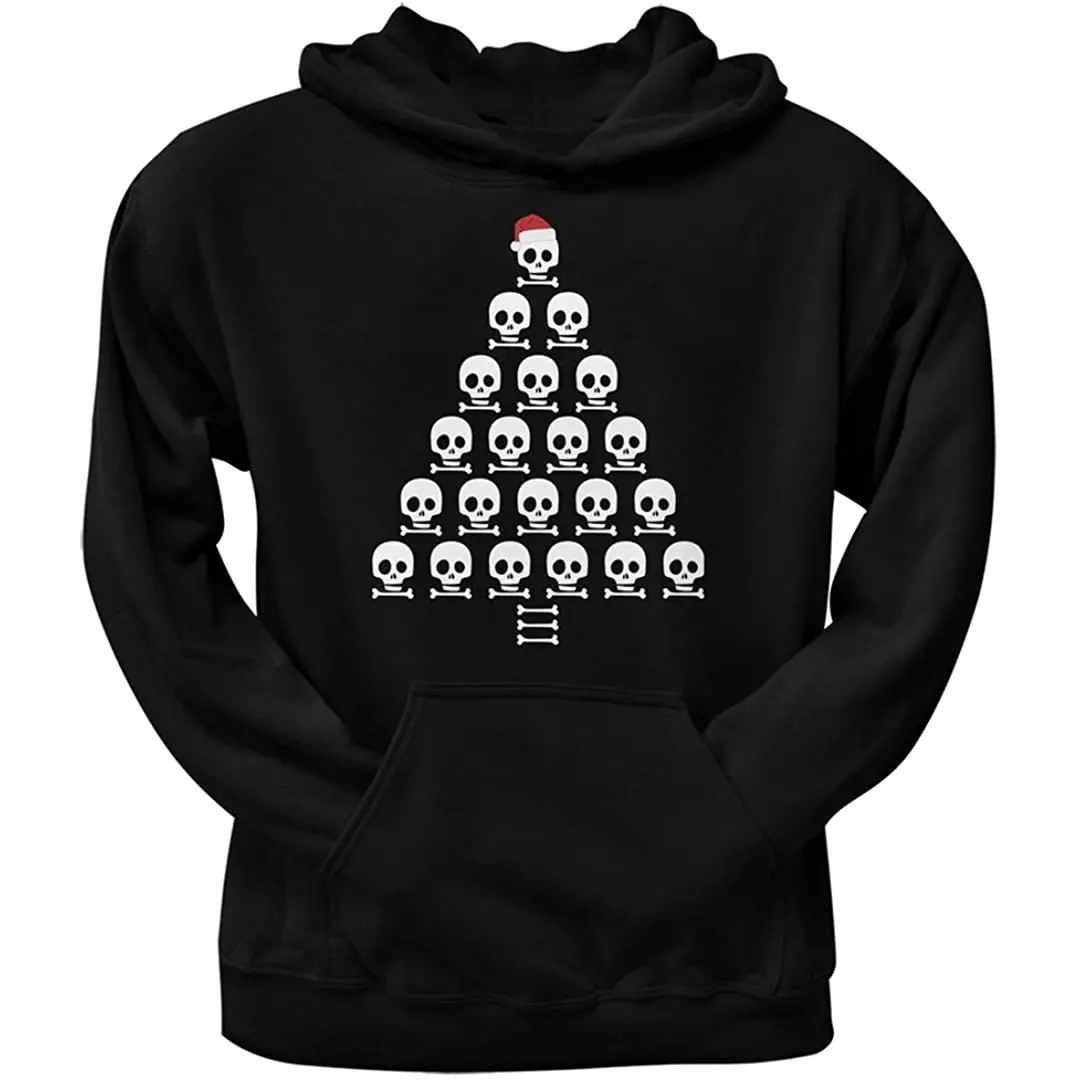 

Old Glory Skull & Crossbones Christmas Tree Black Adult Pullover Hoodie