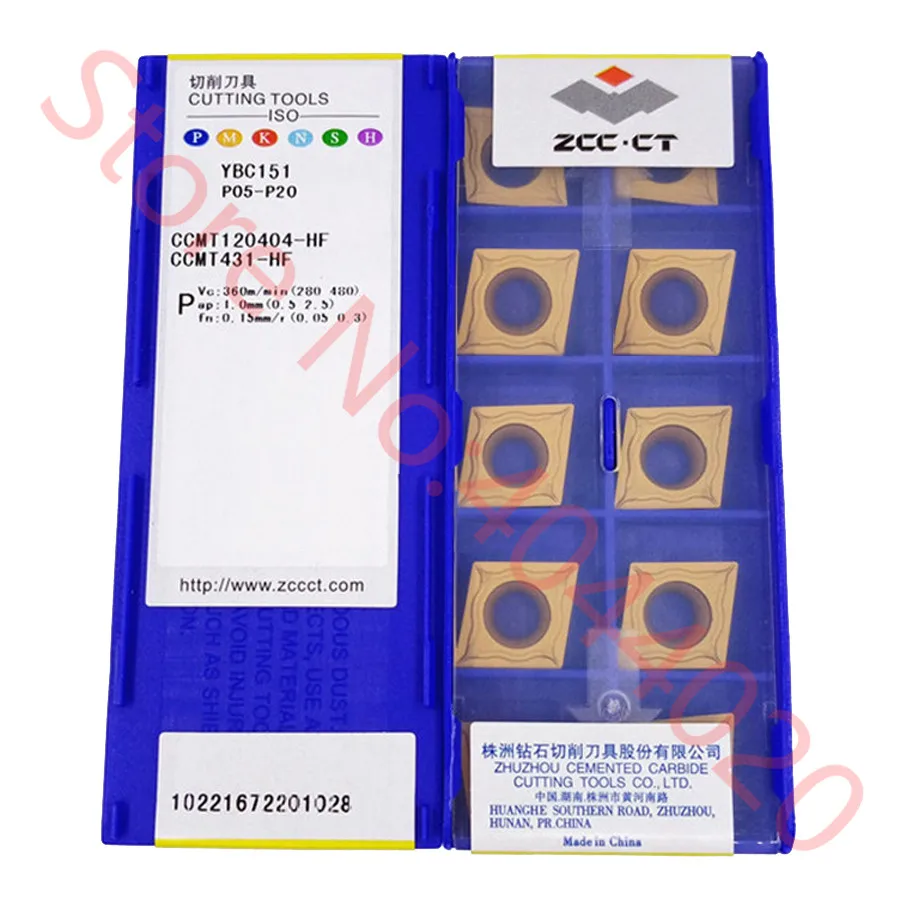 

ZCC.CT CCMT060202-HF YBC15/CCMT09T304-HF YBC151/CCMT09T308-HF YBC151/CCMT120404-HF YBC151/120408-HF YBC151 carbide inserts 10PCS