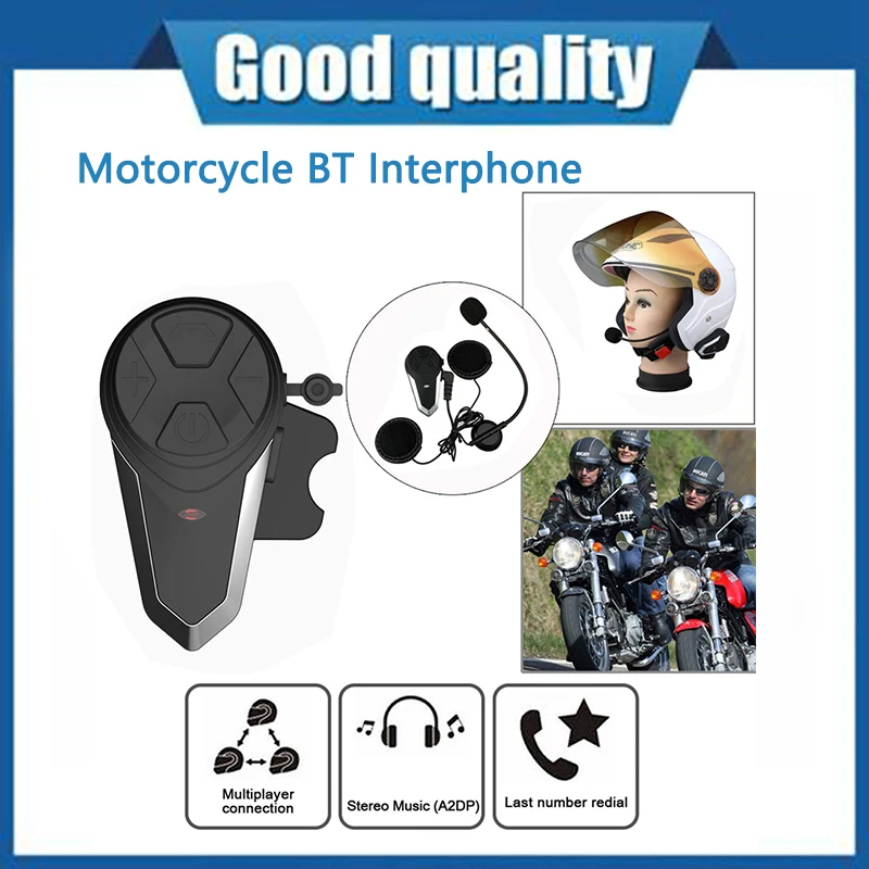 

2021 New Hot BT-S3 1000M Motorcycle BT Interphone Motorbike Helmet Wireless Intercom FM Headset Portable Mini Interphone