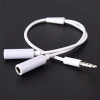 y splitter cable 3 5 mm 1 male to 2 dual female audio cable for earphone headset headphone mp3 mp4 stereo plug adapter jack