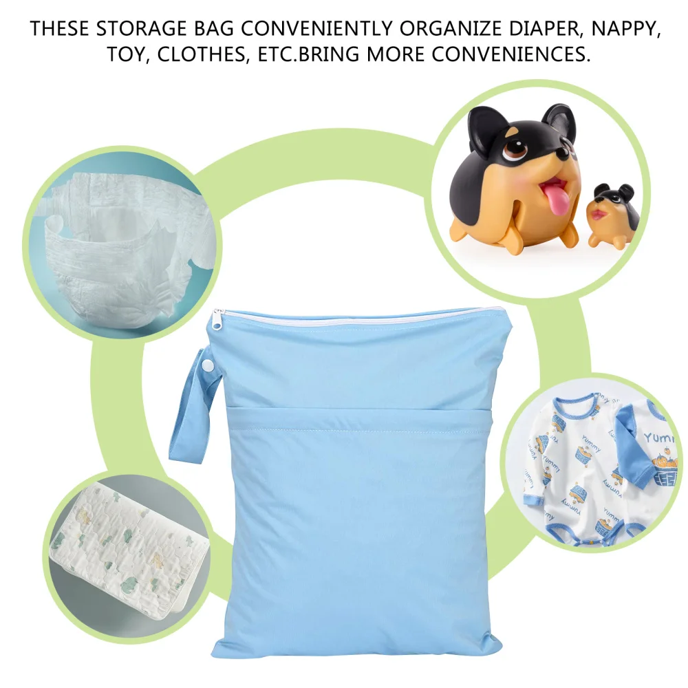 

3Pcs Wet Dry Bag Waterproof Reusable Bags for Breast Pump Parts Cloth Diapers