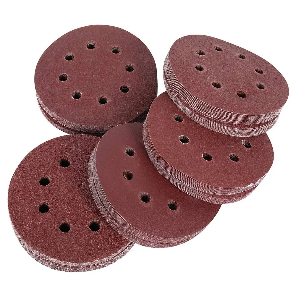 

Sanding Discs Pads Hook and Loop Sanding Discs Pads 5-inch 8-hole 125mm Dark Red 60/80/100/120/240*20 Sanding Sheets 100PCS Nice
