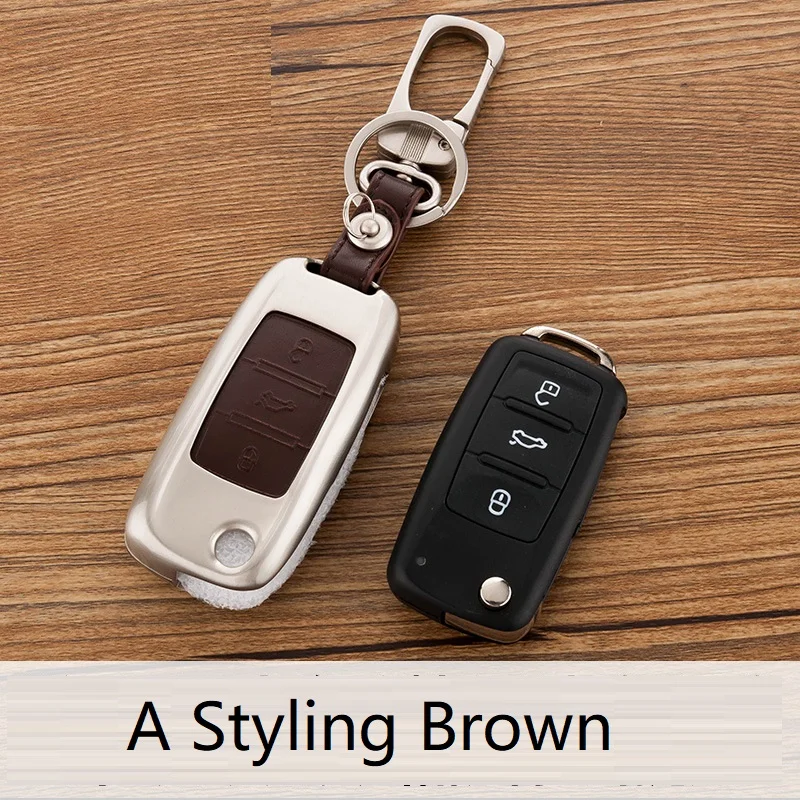 Цинковый сплав + кожаный чехол ключа дистанционного управления автомобилем для