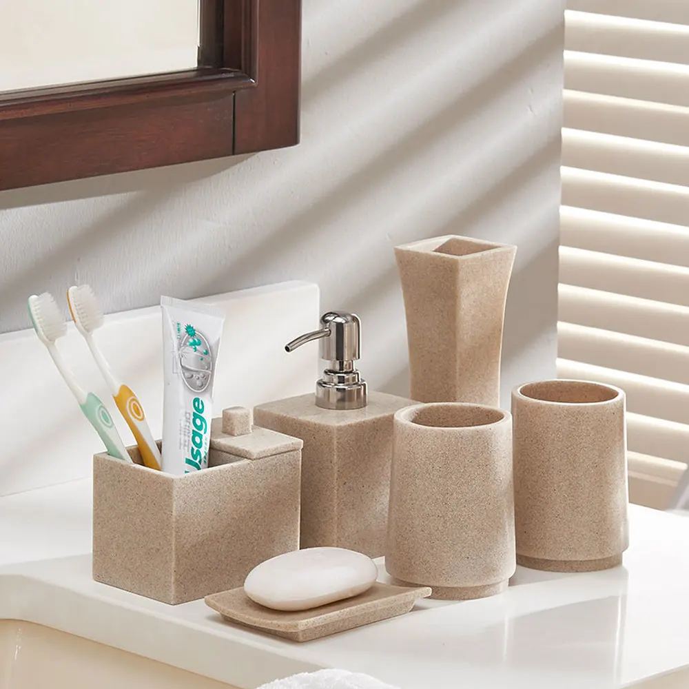 

European-style bathroom five-piece wash set bathroom bathroom supplies mouth cup set brush tooth cup toothbrush cup LO725552
