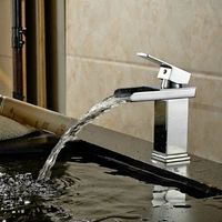 brass waterfall bathroom faucet bathroom basin mixer tap with hot and cold water hot