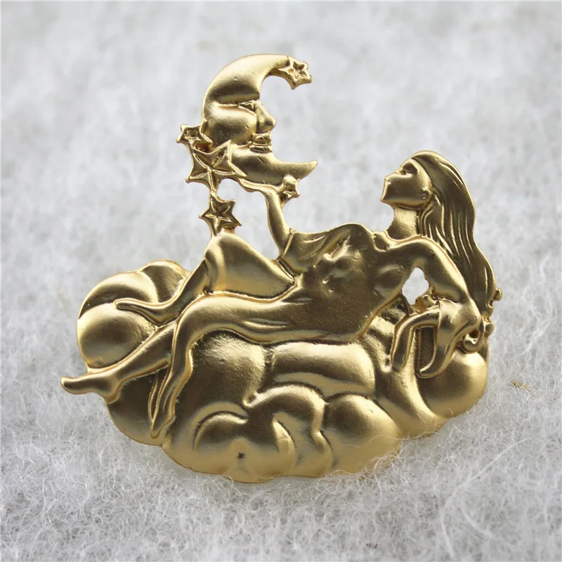 2020 новые художественные винтажные Броши из матового золота для женщин старинный