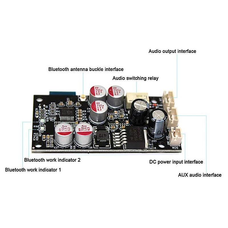 

Bluetooth 5.0 Receive Decoder Board DAC for Amplifiers Receiver Decoding Audio Bluetooth Module with Cable DC 6-36V F6-004