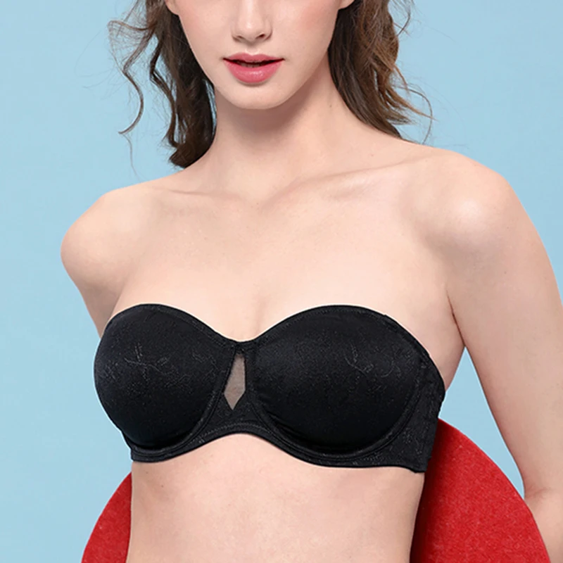 Smooth Women's Multi-way Strapless Bra Jacquard No-padded Convertible Unlined Underwire 32 34 36 38 40 42 A B C D DD E F