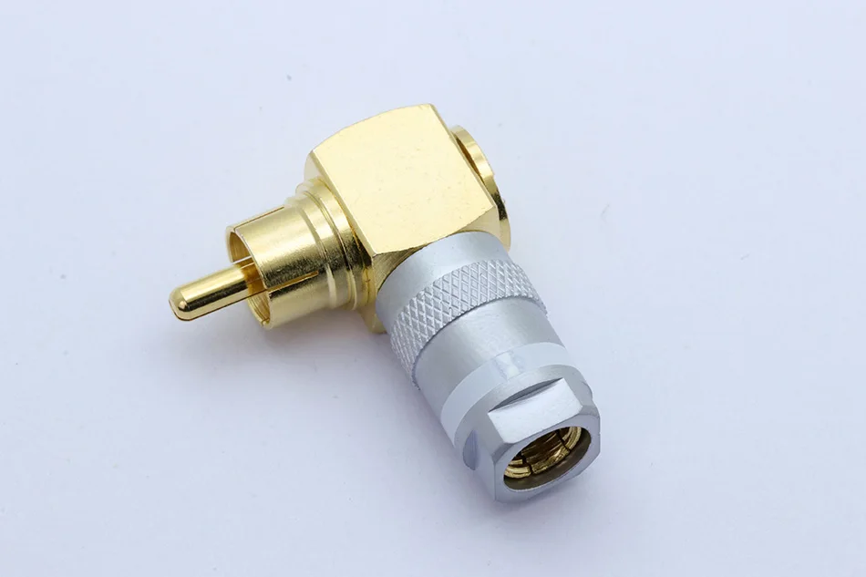 10 шт./лот правый угол RCA штекер разъем медь позолоченный 90 градусов RCA штекер динамик аудио адаптер 5 пар красный+ белый