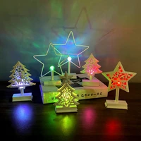 new wrought iron christmas tree led five pointed star lighting european holiday decoration scene layout