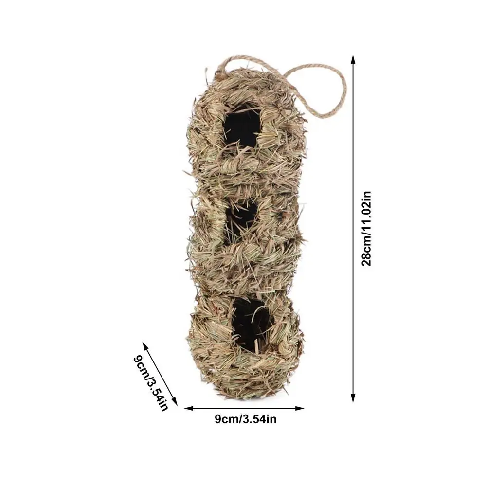 

Humming Bird House, Hand-Woven Hummingbird Nesting Houses Outside Window Garden Hanging Grass Birdhouses Hut Outdoors Decor
