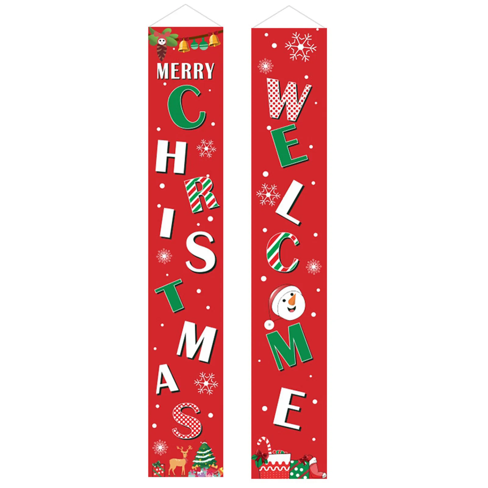 Christmas Curtain Decoration Door Hanging Painting Flag Ornaments #14 | Дом и сад