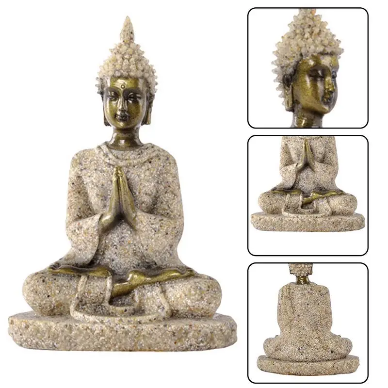 [HHT] песчаник ремесла скульптура сидя статуя Будды для медитации слон Ганеша