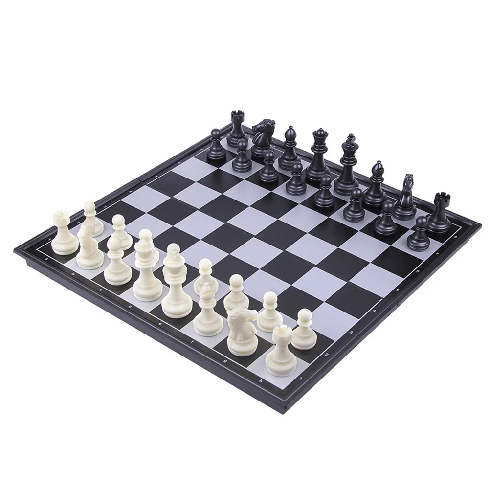 

Magnetic Plastic Chess Travel Chess Set with Folding Chess Board Educational Toys for Kids and Adults