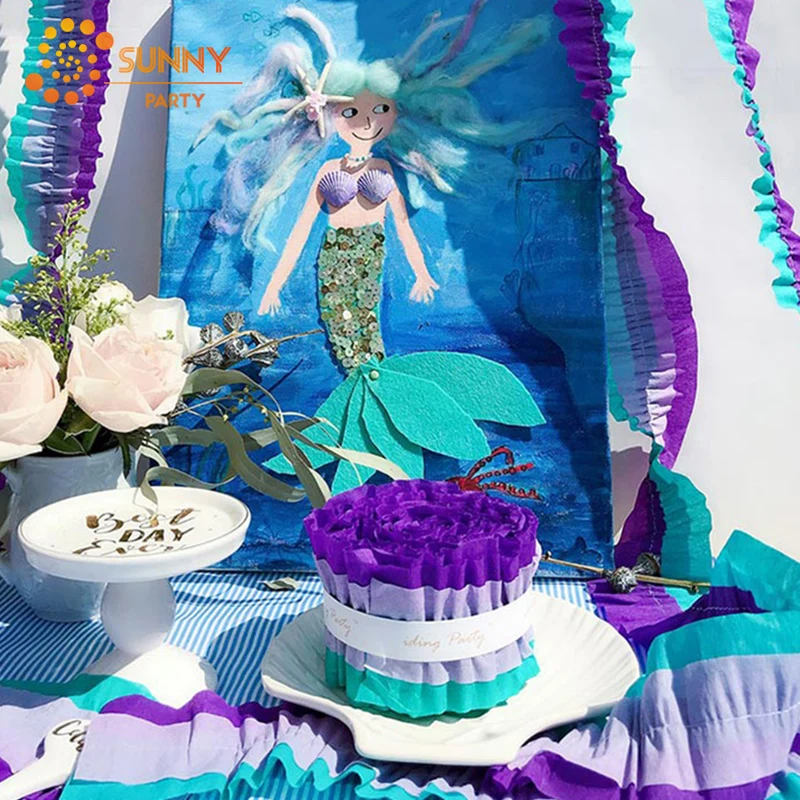 Трехцветная плиссированная Бумажная гирлянда 7 см * 3 м ручные ленты для свадебной