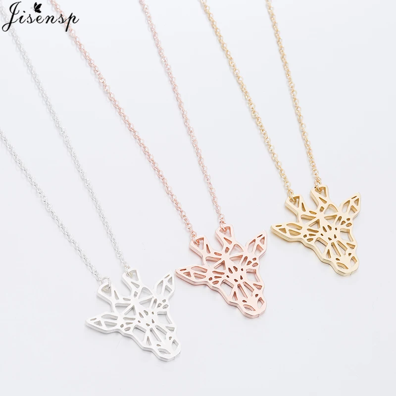 Ожерелье Jisensp из нержавеющей стали с винтажным ажурным животным Женское