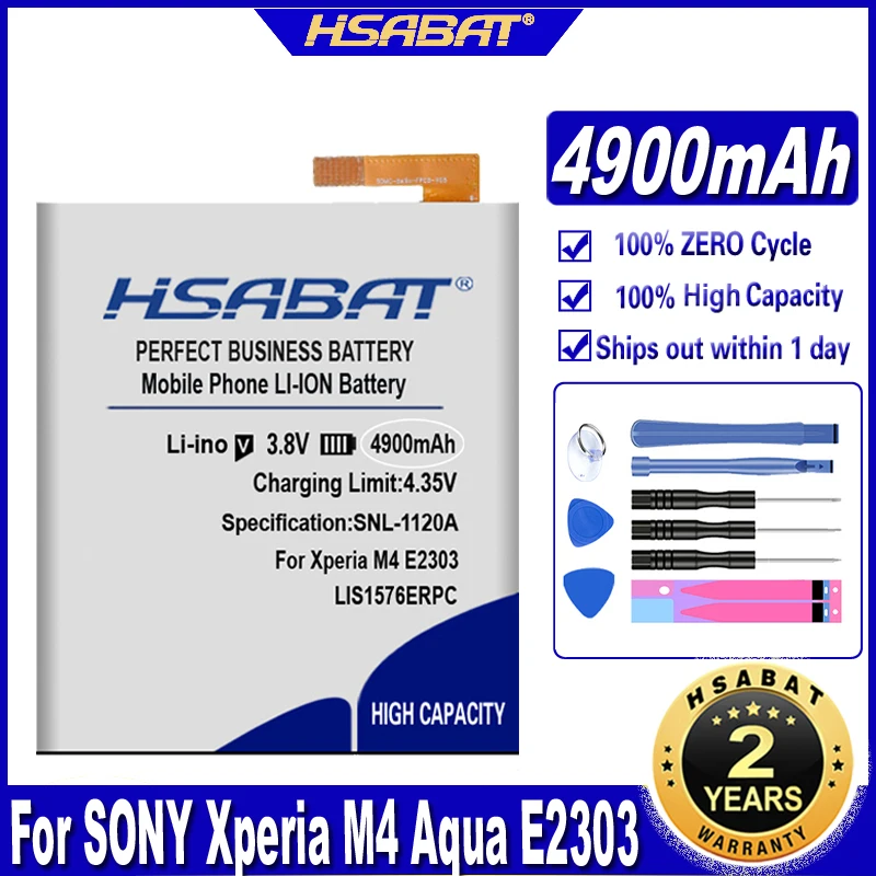 Аккумулятор HSABAT 4900 мАч LIS1576ERPC/фотоаккумулятор для SONY Xperia M4 Aqua E2303 E2333 E2353 |