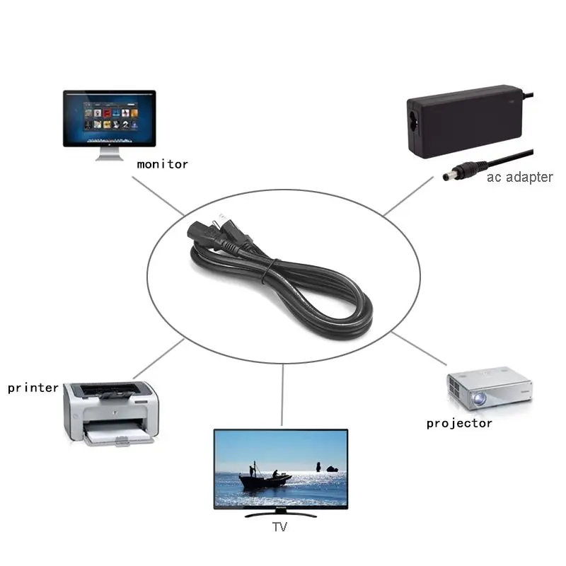 Кабель питания стандарта США 1,2 м 1,5 м 2 м 10 футов 14AWG NEMA 5-15P к IEC C13 AC удлинитель питания для PSU Antminer 3d принтер светодиодный свет