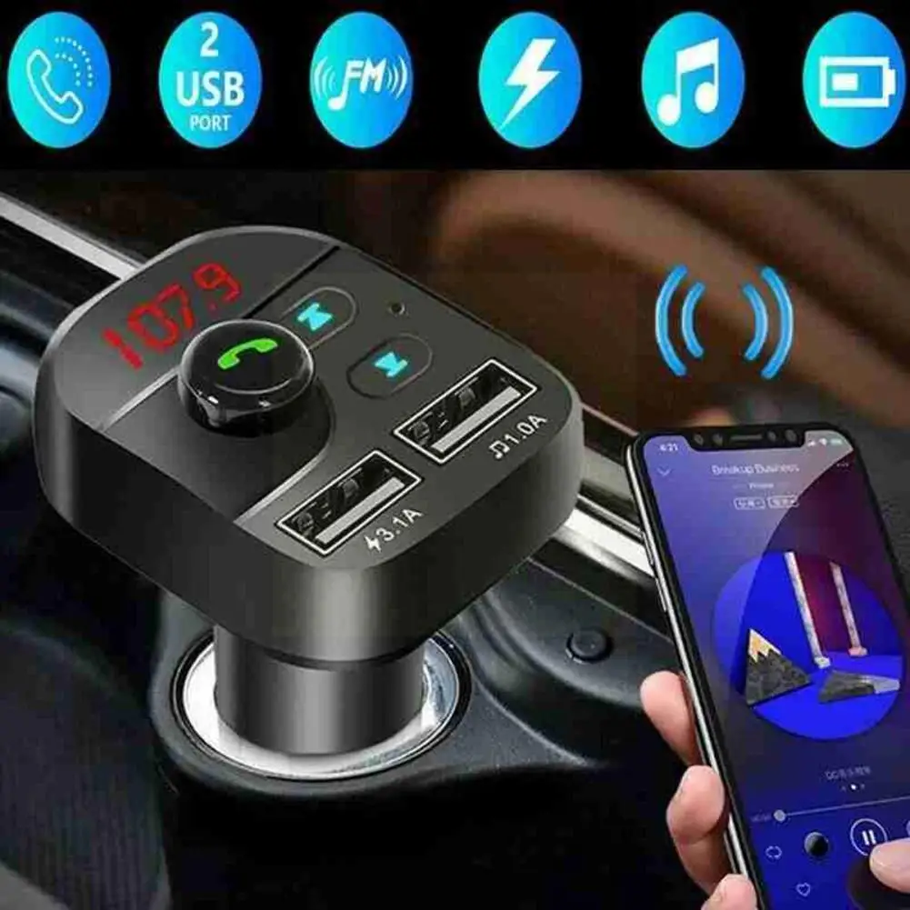 

Car Bluetooth 5.0 Wireless Fm Transmitter Kit Mp3 Music Charge Fast Voltage Player Usb Radio Adapter Detection Battery X2b0