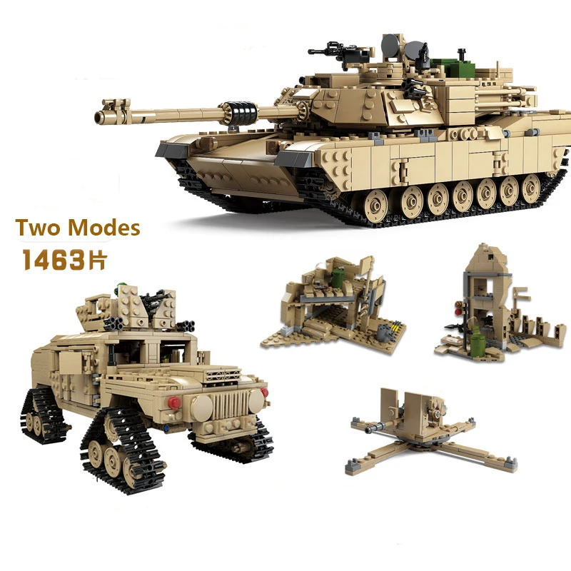 Совместимый Танк legoing tiger Panzer немецкая армия m1a2 abrams t90 ww2 военный автомобиль война