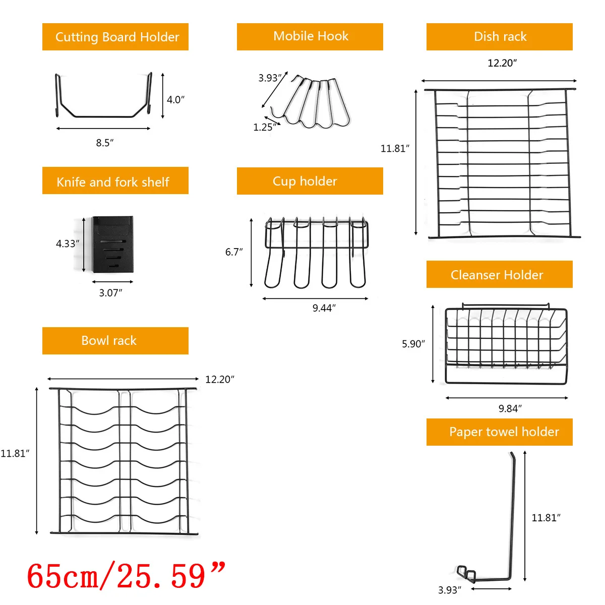 

25-33"Stainless Steel Kitchen Shelf Organizer Dishes Drying Rack Over Sink Drain Rack Kitchen Storage Countertop Utensils Holder